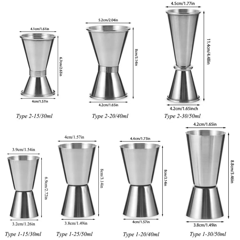 Double-Sided Stainless Steel Cocktail Jigger – Dual Shot Measuring Cup
