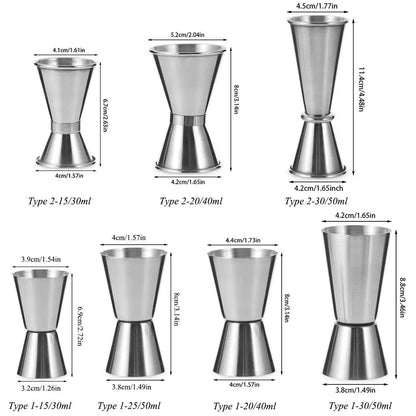 Double-Sided Stainless Steel Cocktail Jigger – Dual Shot Measuring Cup