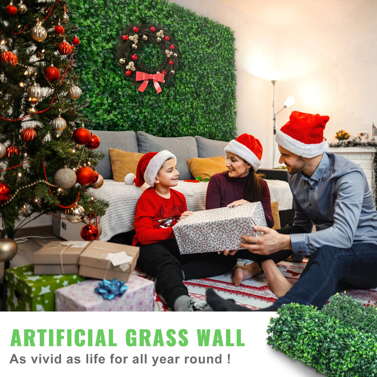 24-Piece Artificial Boxwood Wall Panels – 64–66 Sq. Ft. Greenery Backdrop & Hedge Décor