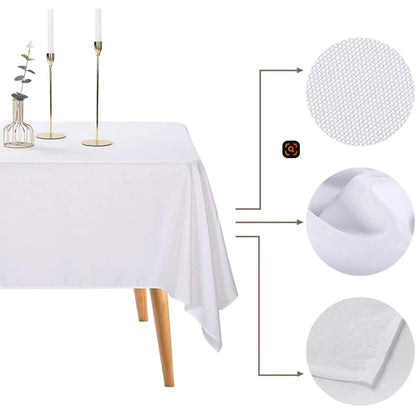 12-Pack Rectangle Polyester Tablecloths – Reusable Event & Banquet Table Covers