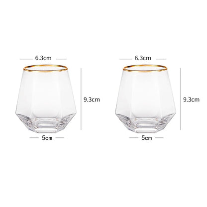 Hexagonal Whiskey & Cocktail Glass – 320ml | 1 or 2 Piece Set