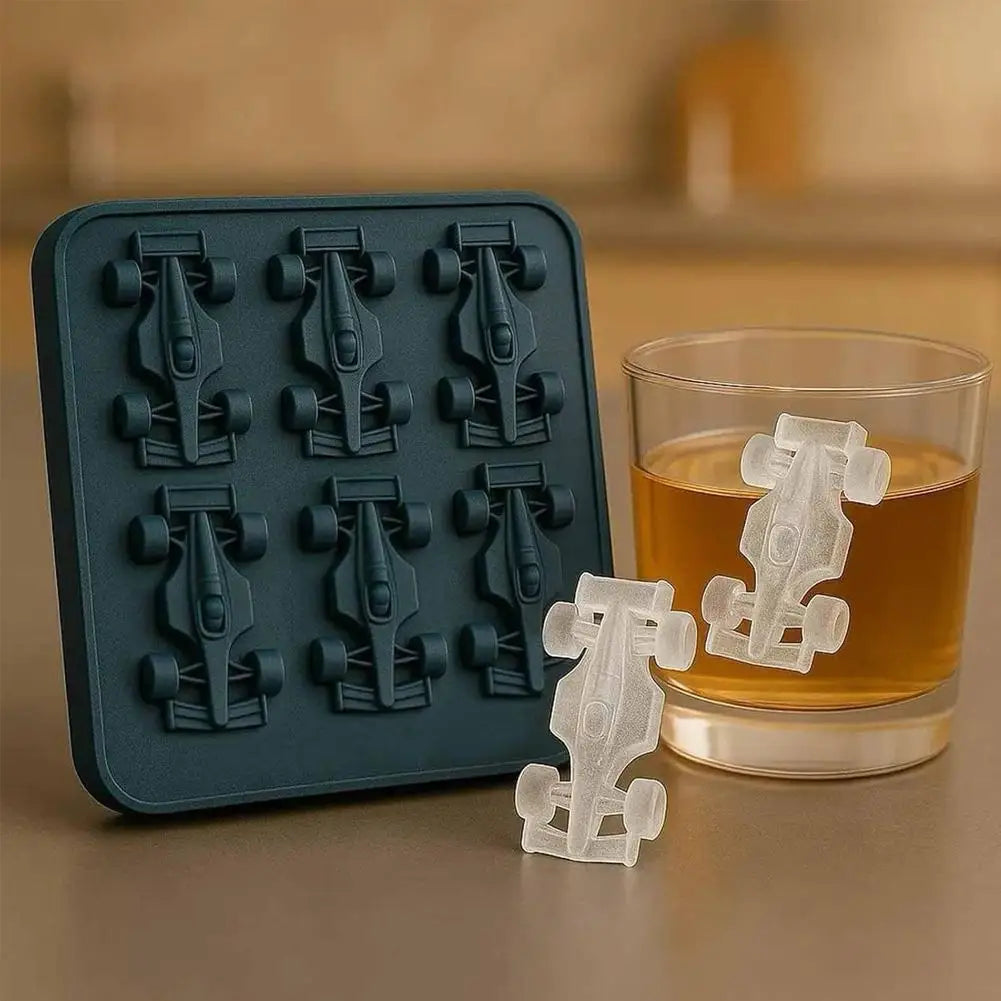 6-Cavity 3D Formula Race Car Silicone Ice Mold