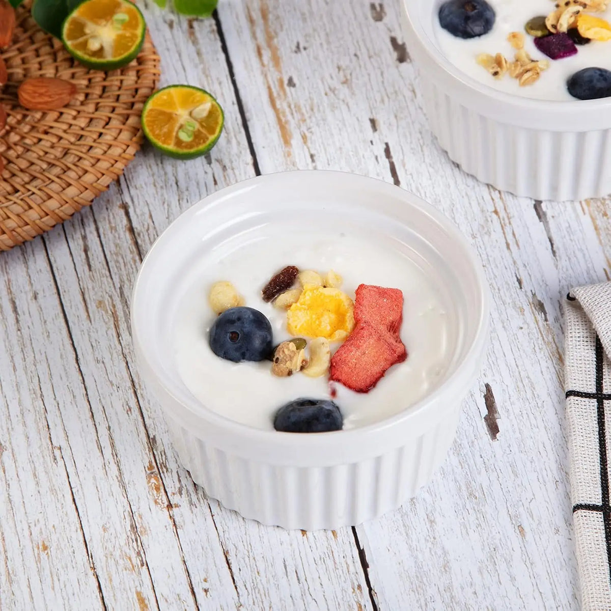8-Piece 8 oz Porcelain Ramekin Set – Oven-Safe Baking & Serving Bowls for Crème Brûlée, Soufflé & More