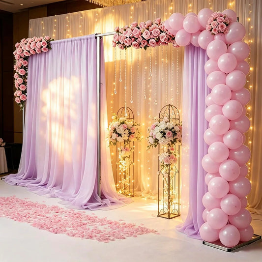 20× 10FT Heavy-Duty Pipe & Drape Backdrop Stand – Stainless Steel Event & Wedding Frame