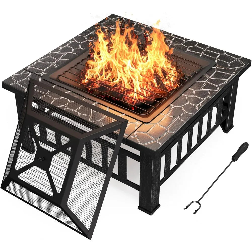 32" Square Wood-Burning Fire Pit