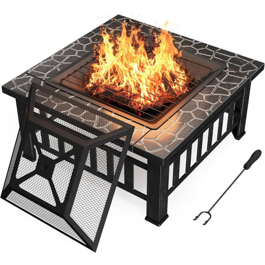 32" Square Wood-Burning Fire Pit