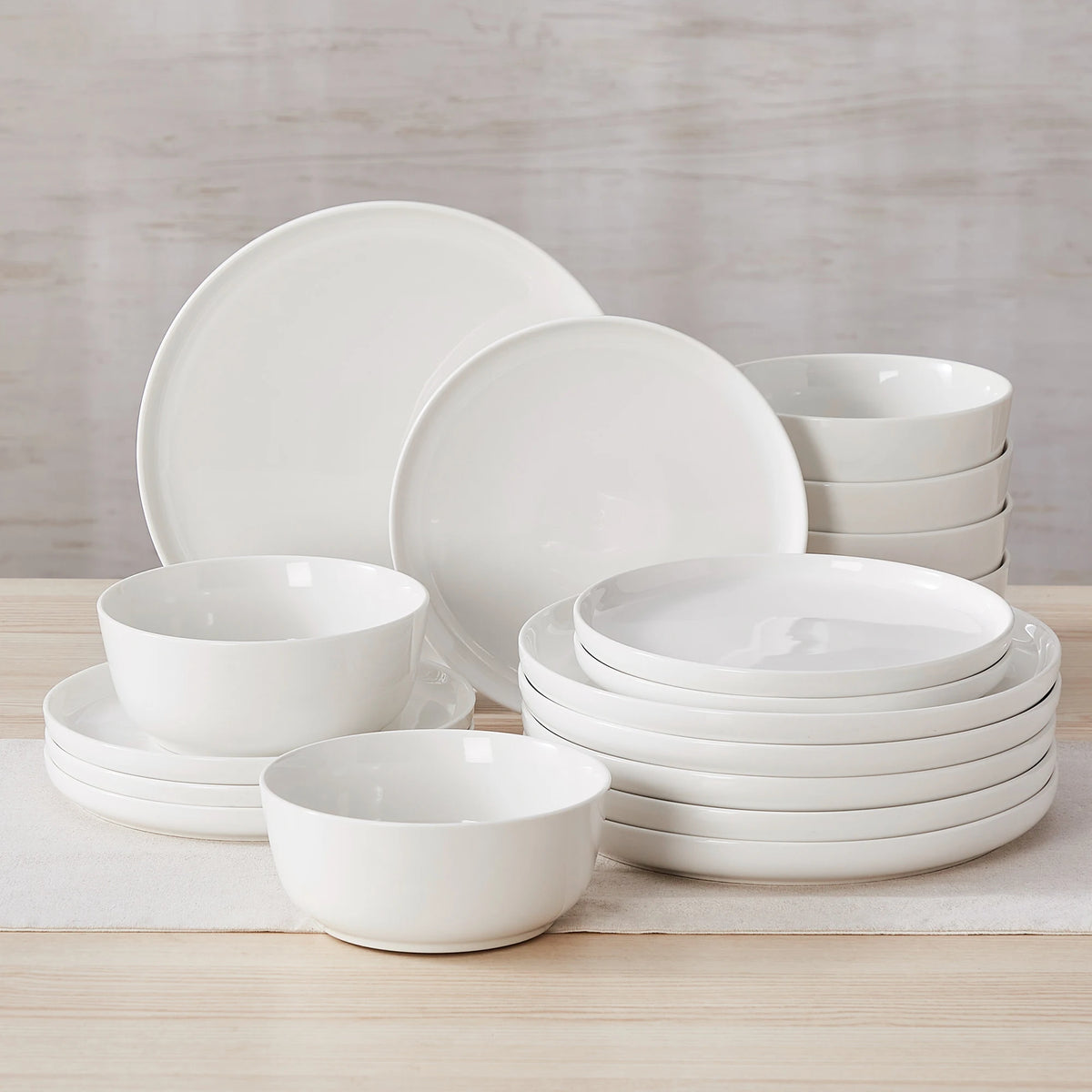 MALACASA White Porcelain Dinnerware Set – 12, 16, 18 or 24 Piece