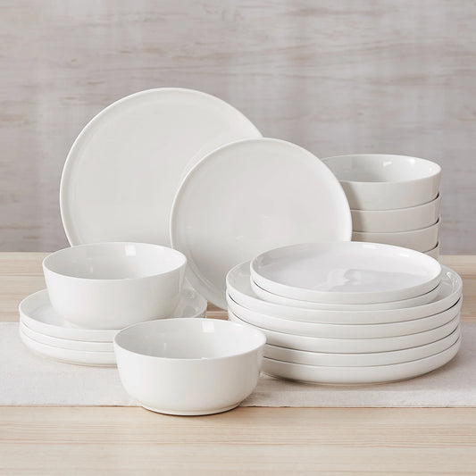 MALACASA White Porcelain Dinnerware Set – 12, 16, 18 or 24 Piece