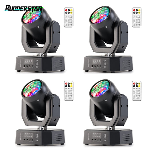 4-Pack Mini Moving Head DJ Party Lights – 30W Magic Ball Beam & Pattern Effects with Remote