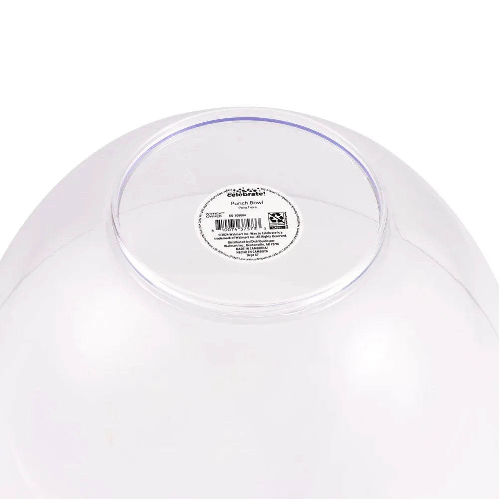 314 fl oz Clear Classic Punch Bowl – 9.3L Large-Capacity Beverage & Party Serving Bowl