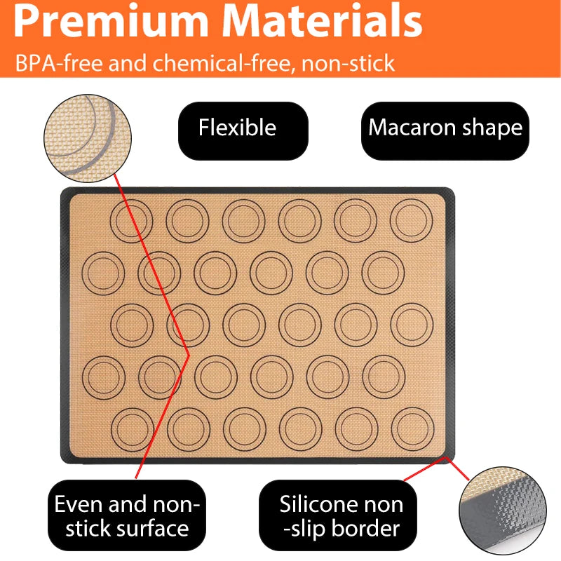 Reusable Silicone Baking Mat – 0.4mm Nonstick Heat-Resistant Oven & Cookie Sheet Liner