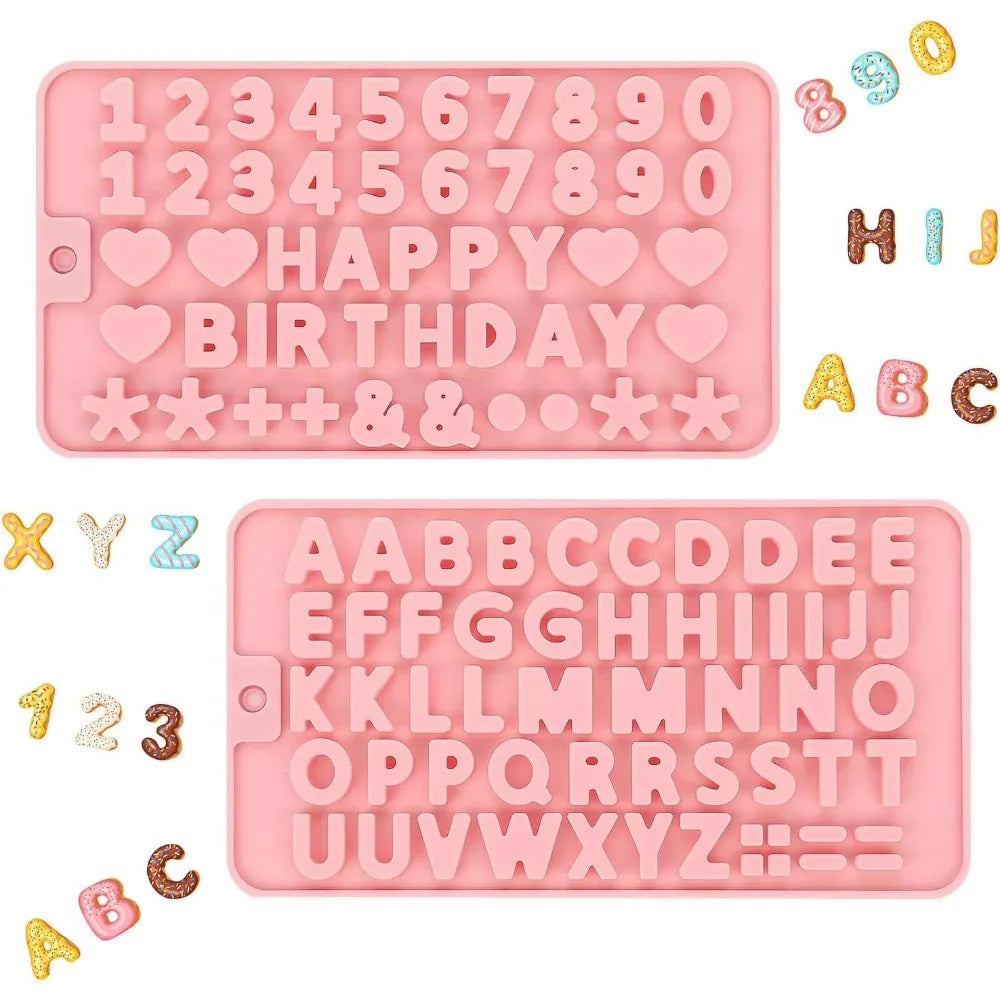 2-Piece Silicone Letter & Number Molds –  Molds for Chocolate, Candy & Cake Decorating