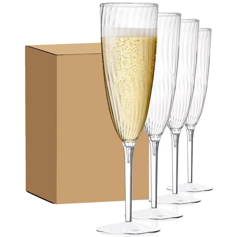 Vintage Clear Unbreakable Champagne & Wine Goblet – 6 oz (180mL) BPA-Free Plastic Glass