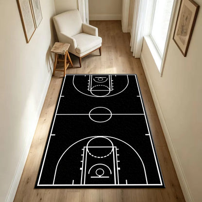 Basketball Court Area Rug – Game Day & Sports-Themed Floor Mat