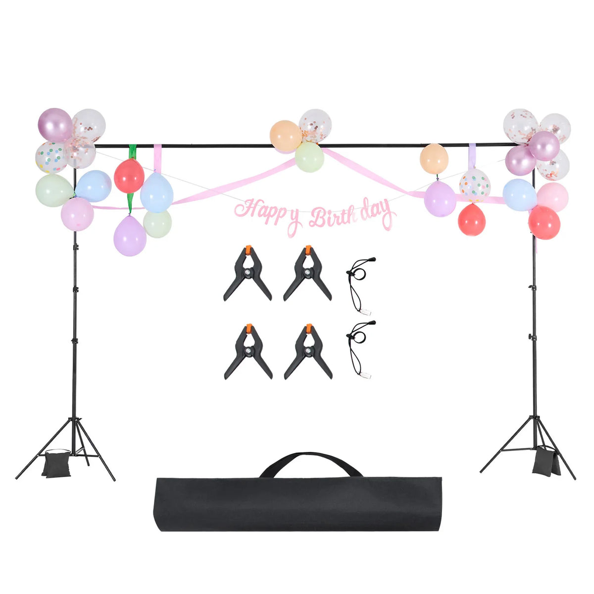 Adjustable 10 ft Backdrop & Projector Screen Stand – Heavy-Duty Event, Party & Photo Frame