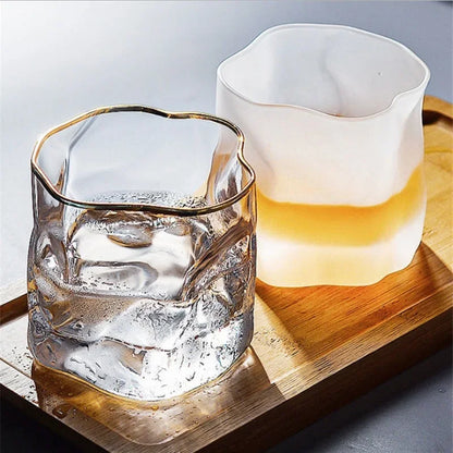 280ml Japanese Twisted-Grain Whiskey Glass – Textured Cocktail & Drinkware Cup