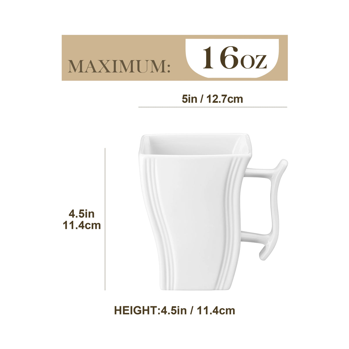 MALACASA FLORA White or Grey Marble Porcelain Coffee Mugs 16.9 oz (500mL) – 6 Piece Set