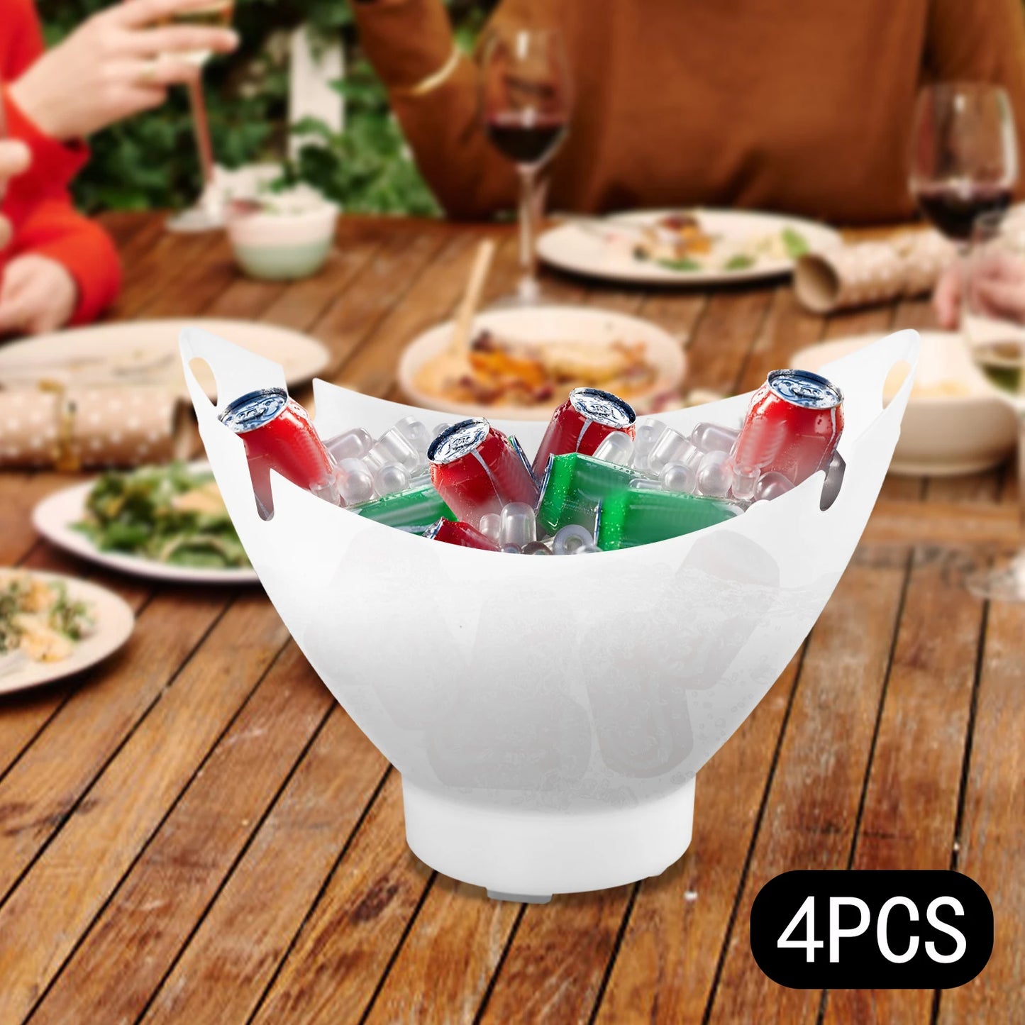 LED Bluetooth Ice Buckets with Speakers – 7L, 4-Pack