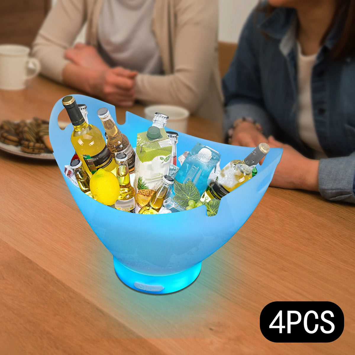 LED Bluetooth Ice Buckets with Speakers – 7L, 4-Pack