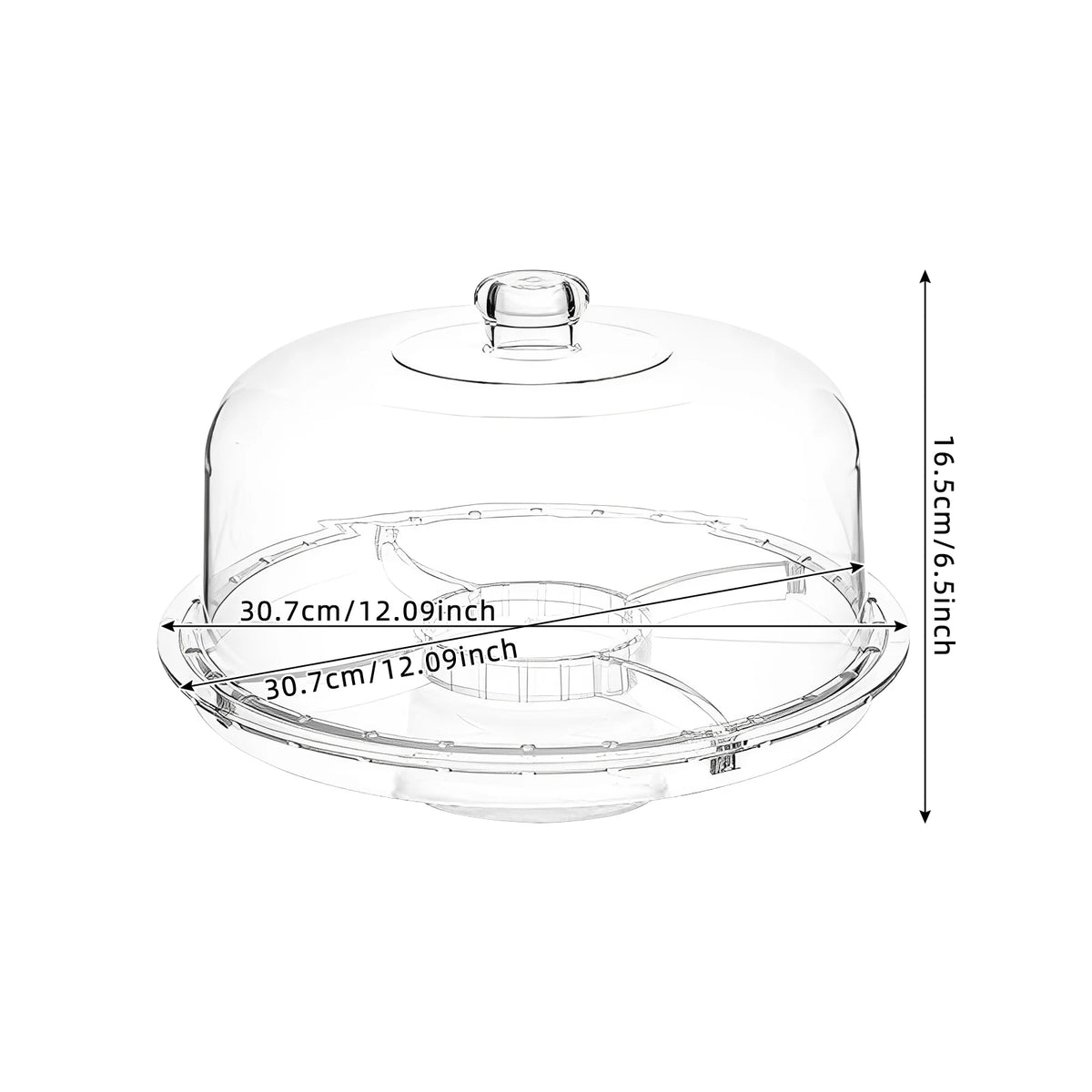 6-in-1 Clear Cake Stand with Dome – Multifunctional Dessert, Appetizer, Punch & Serving Platter