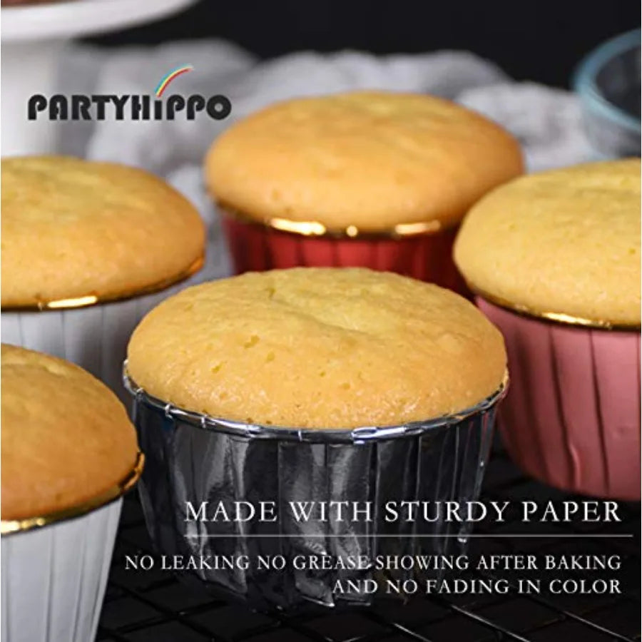 50-Pack 3.5 oz Disposable Aluminum Foil Baking Cups – Cupcake, Muffin & Mini Dessert Ramekins