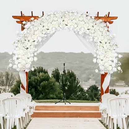 Rose & Hydrangea Artificial Flower Arrangement – 39" Long Floral Table & Event Décor