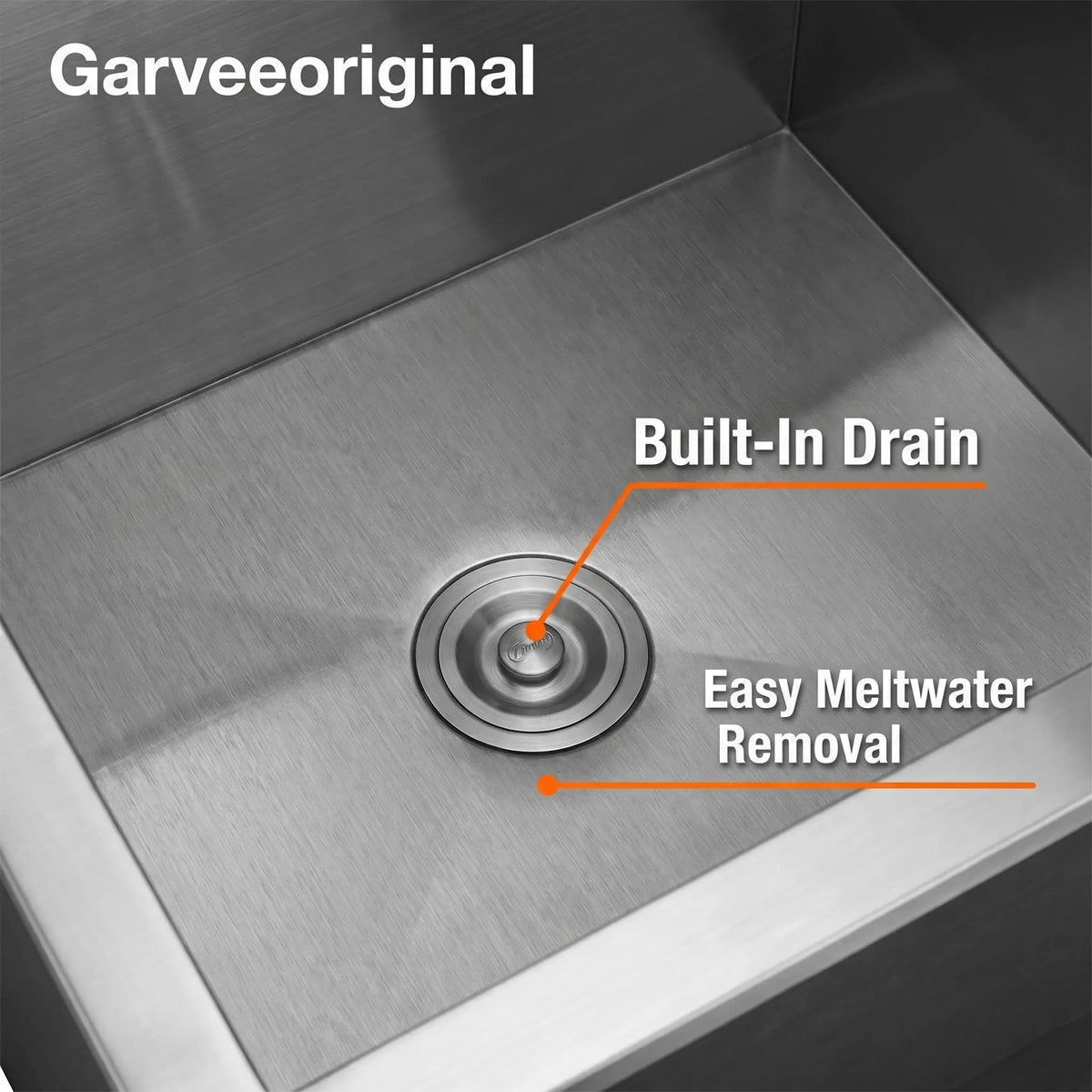 45-Qt Drop-In Stainless Steel Ice Chest with Lid & Drain