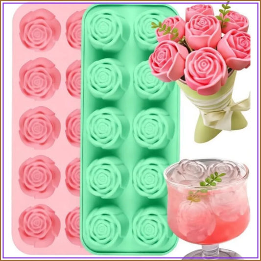 2-Pack Rose Silicone Ice & Treat Molds