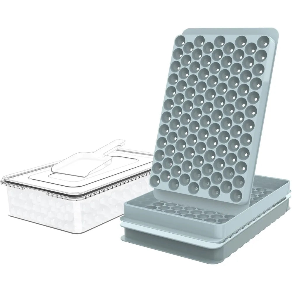 2-Pack Mini Pebble Ice Trays with Storage Bin & Scoop