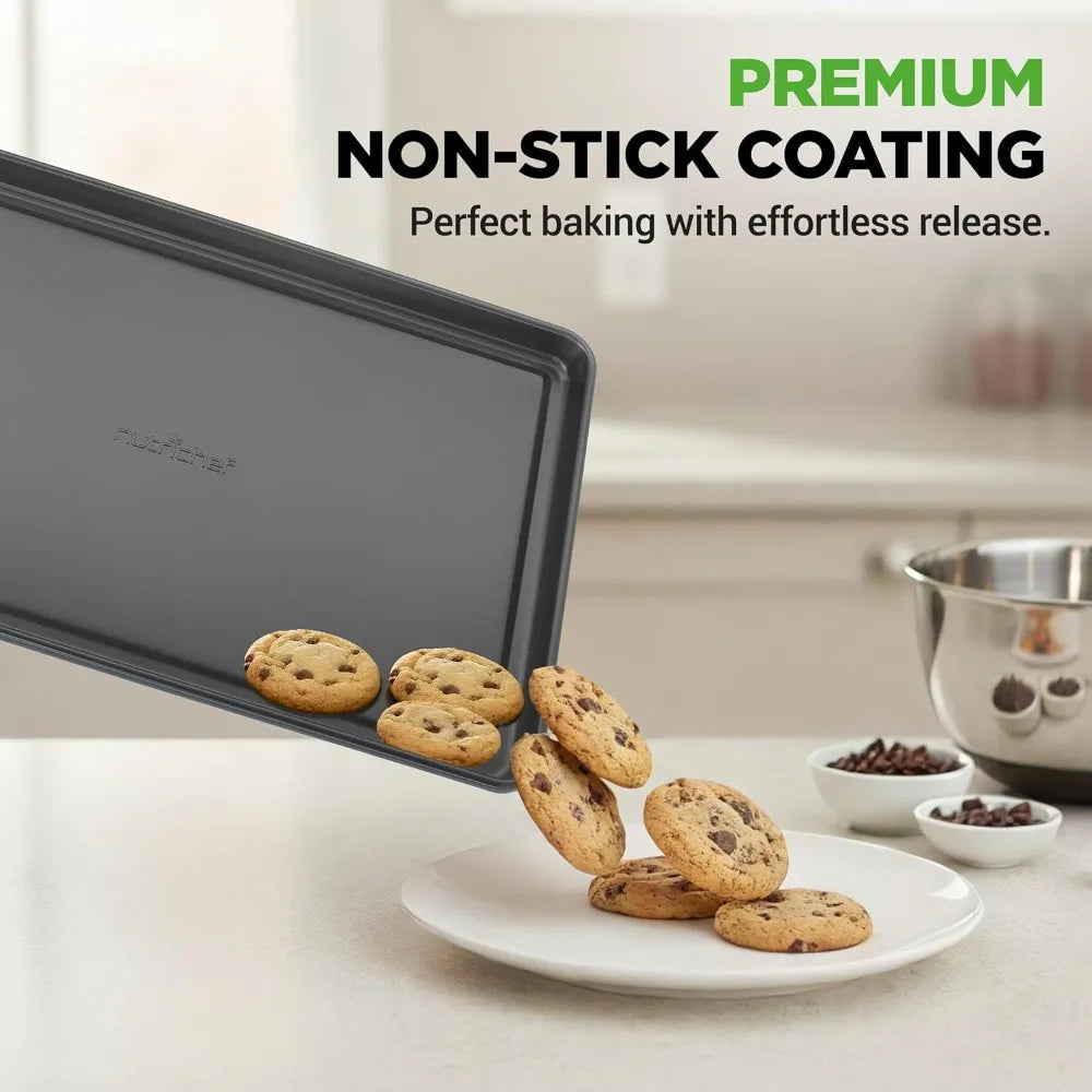 8-Piece Nonstick Stackable Bakeware Set – Carbon Steel Baking Pans, Oven Safe to 450°F
