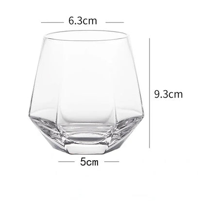 Hexagonal Whiskey & Cocktail Glass – 320ml | 1 or 2 Piece Set