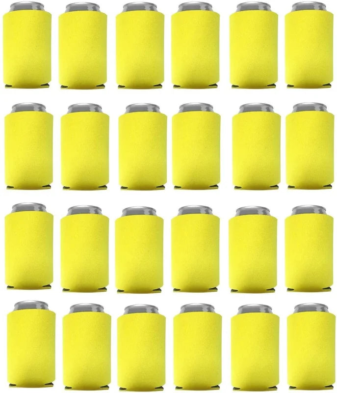 24-Pack Blank Collapsible Foam Can Cooler Sleeves – Party Favors & Beverage Holders