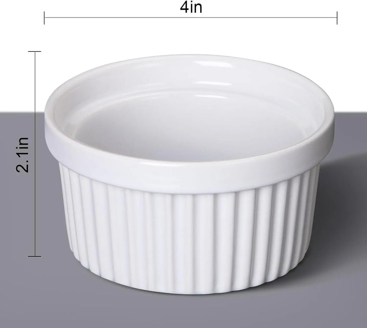 8-Piece 8 oz Porcelain Ramekin Set – Oven-Safe Baking & Serving Bowls for Crème Brûlée, Soufflé & More