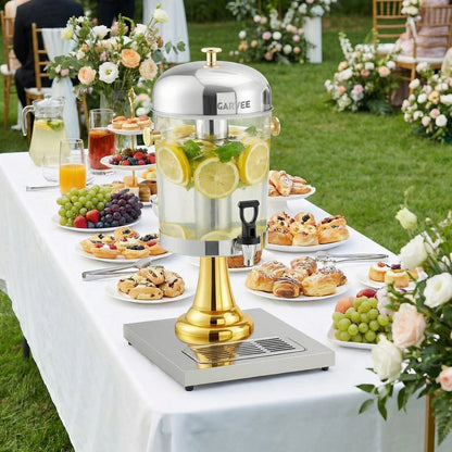 Commercial Stainless Steel Beverage Dispenser with Ice Core & Stand – 2.2 or 4.4 Gallon