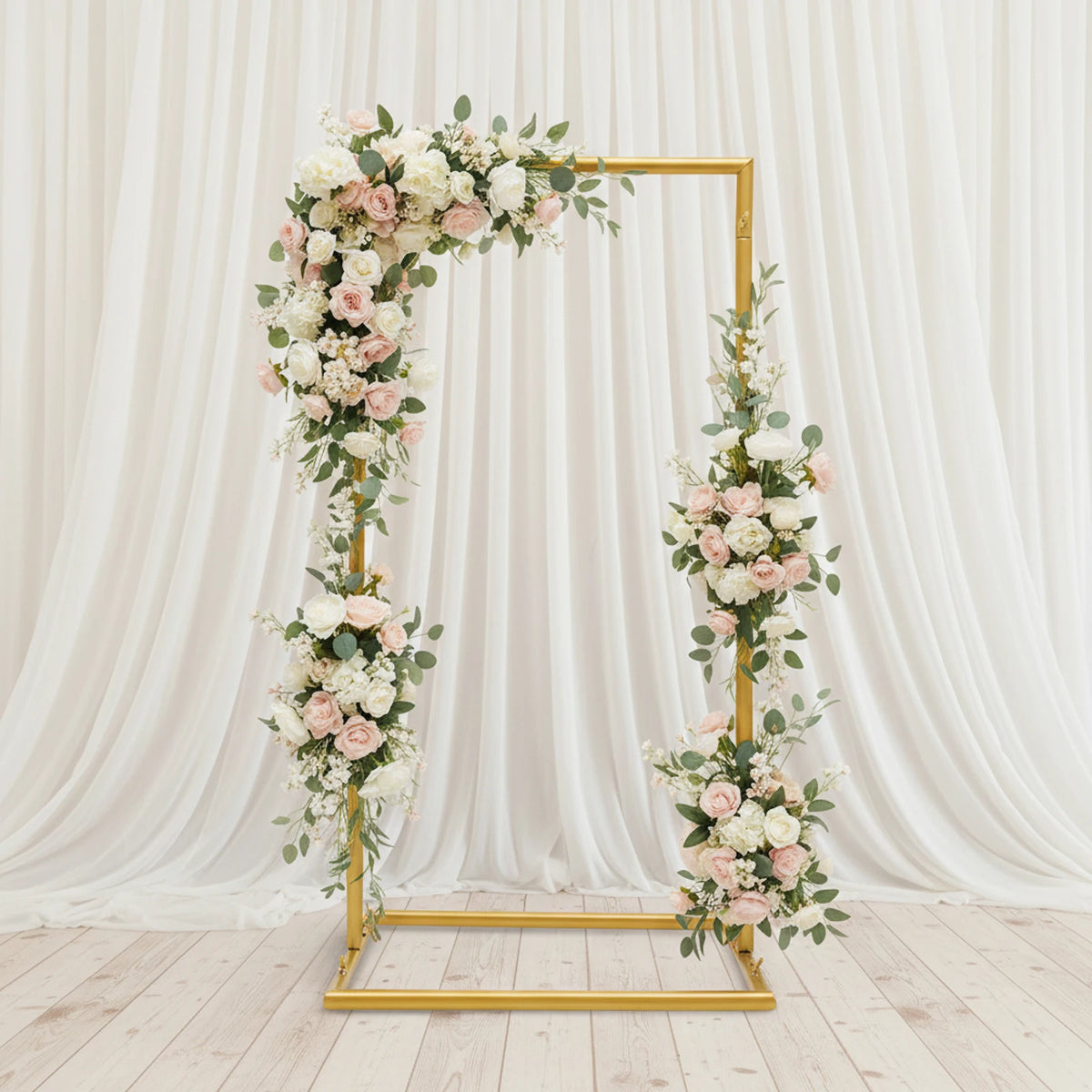 1 Meter Gold Metal Pedestal Arch Stand – Floral, Balloon & Event Display Frame