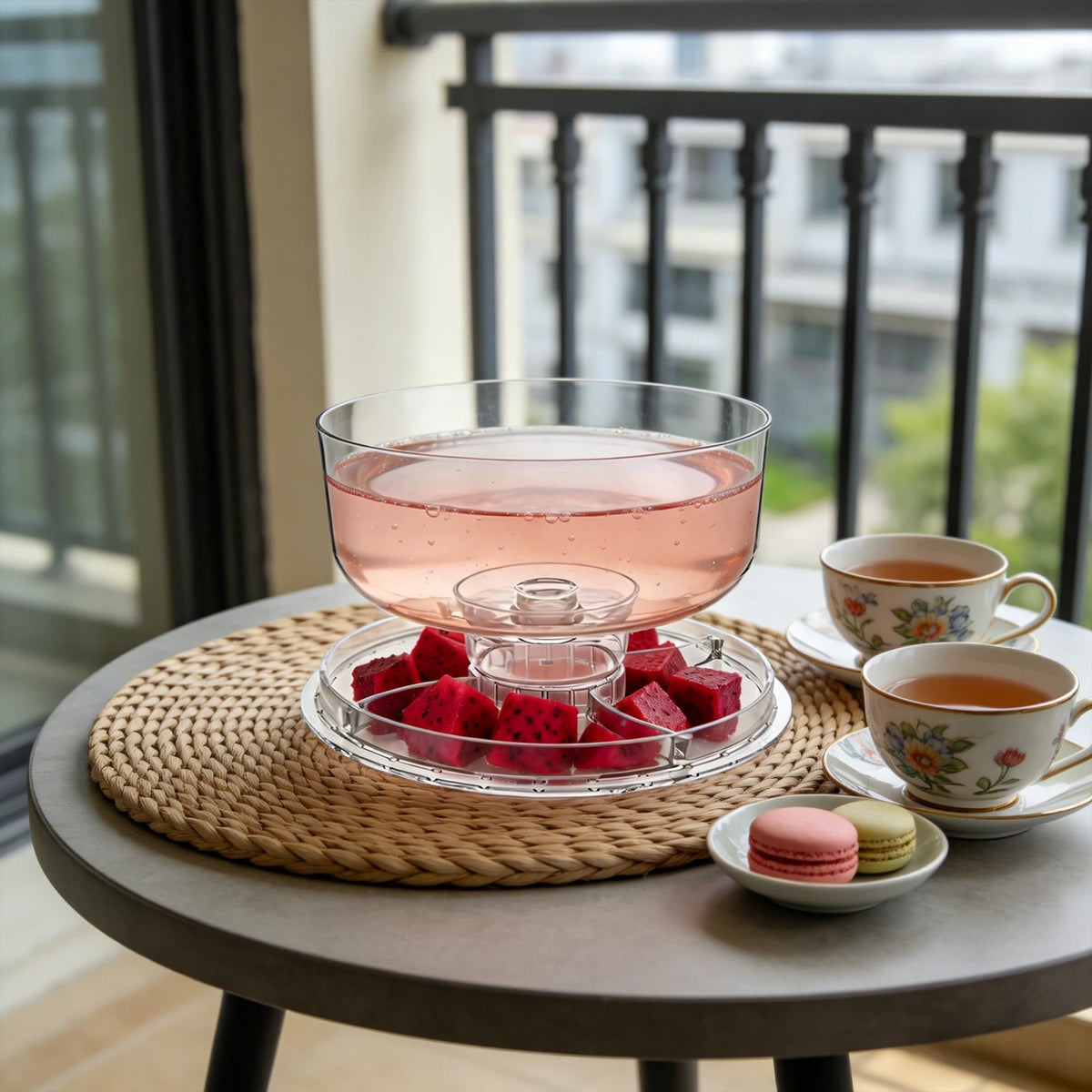 6-in-1 Clear Cake Stand with Dome – Multifunctional Dessert, Appetizer, Punch & Serving Platter