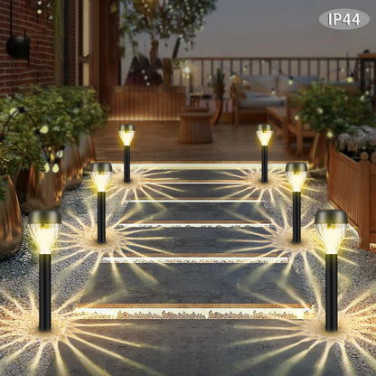 12-Piece Solar Garden & Pathway Lights – Decorative Oval Light & Shadow Design