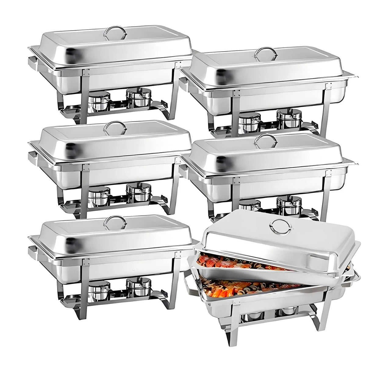 8 Qt Stainless Steel Chafing Dish Buffet Warmers – 2, 4 or 6 Pack