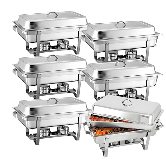 8 Qt Stainless Steel Chafing Dish Buffet Warmers – 2, 4 or 6 Pack