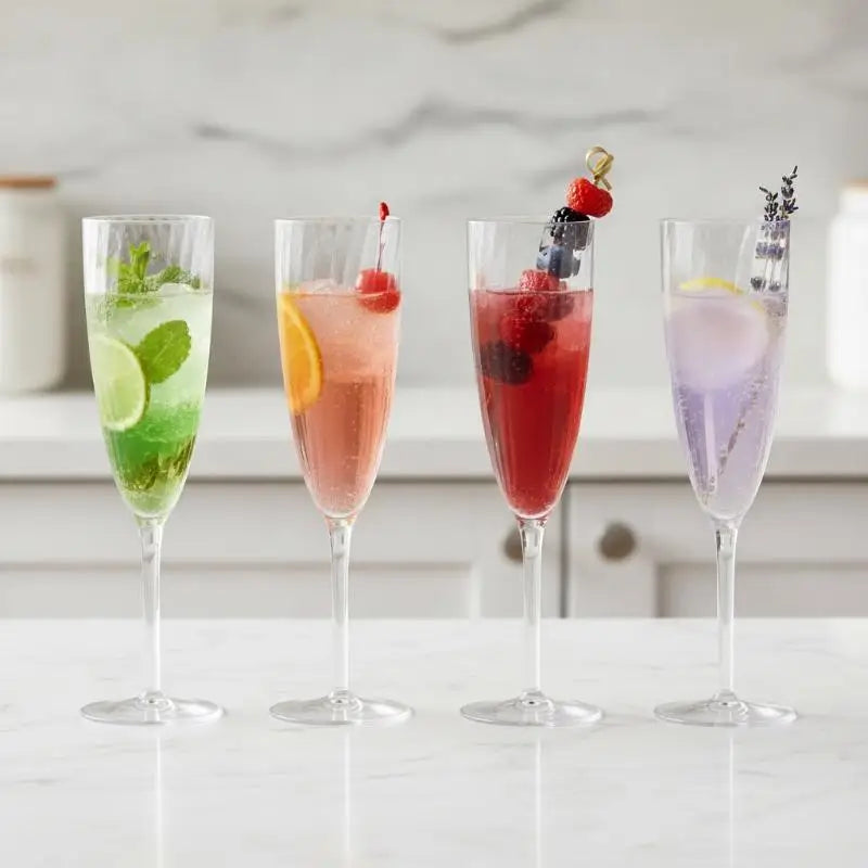 Vintage Clear Unbreakable Champagne & Wine Goblet – 6 oz (180mL) BPA-Free Plastic Glass