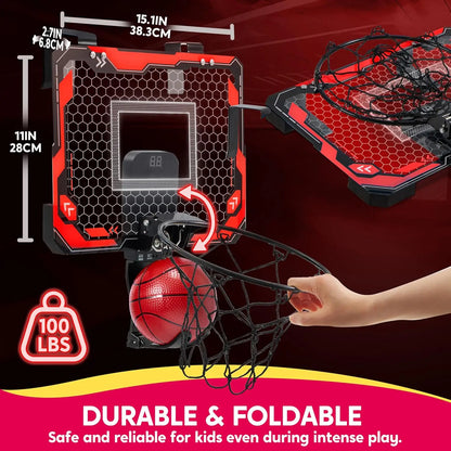 Light-Up Mini Indoor Basketball Hoop Set with Scoreboard & 4 Balls