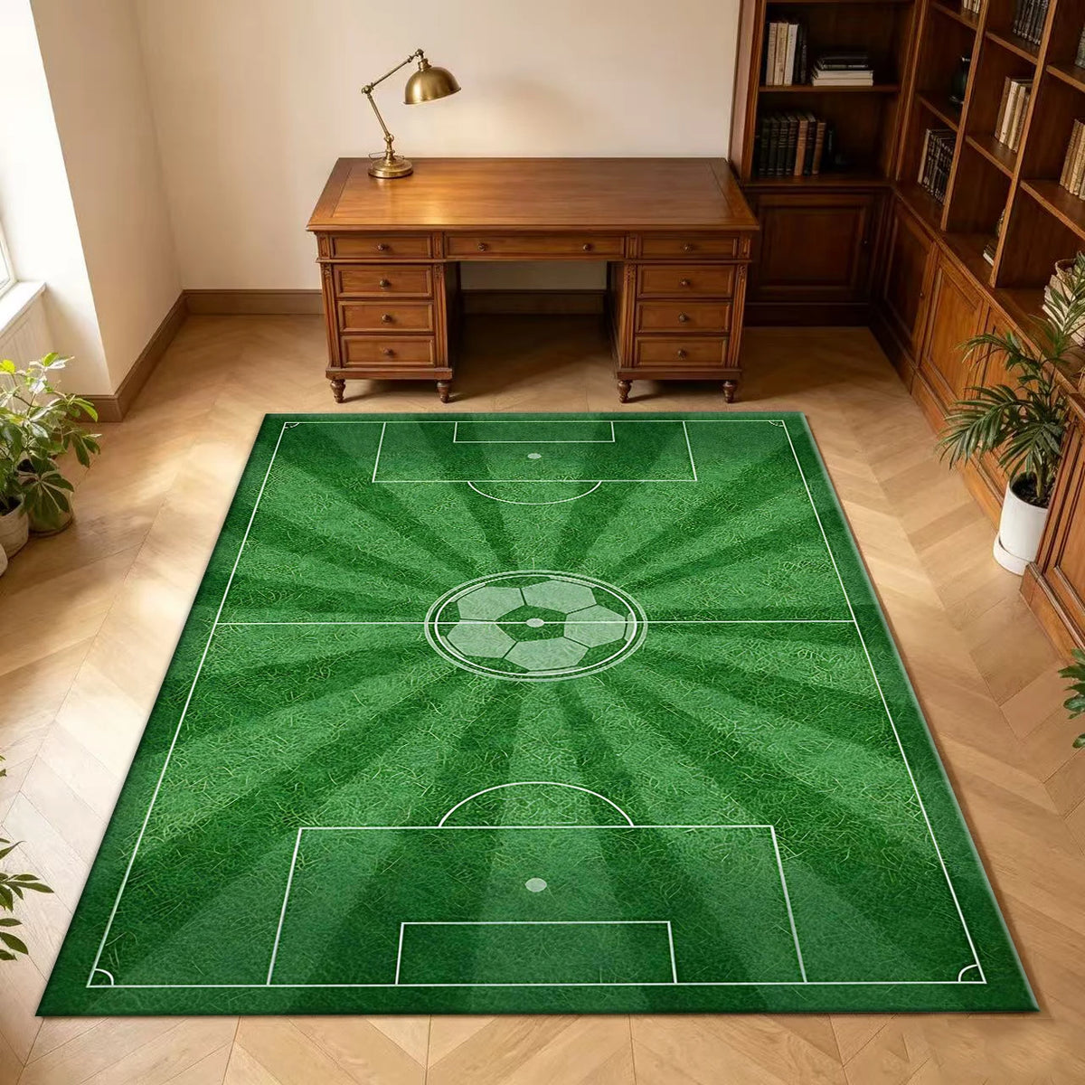 Soccer Field Area Rug – Game Day Floor Mat