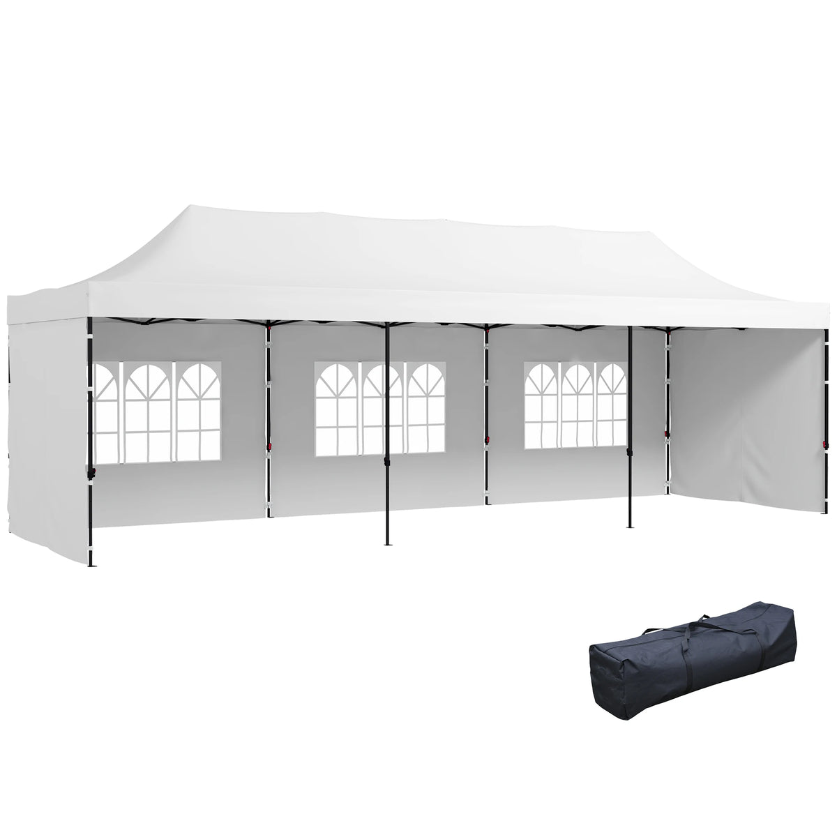 9.5 × 28FT Extra-Large Pop-Up Canopy Tent with Sidewalls, Windows & Adjustable Height