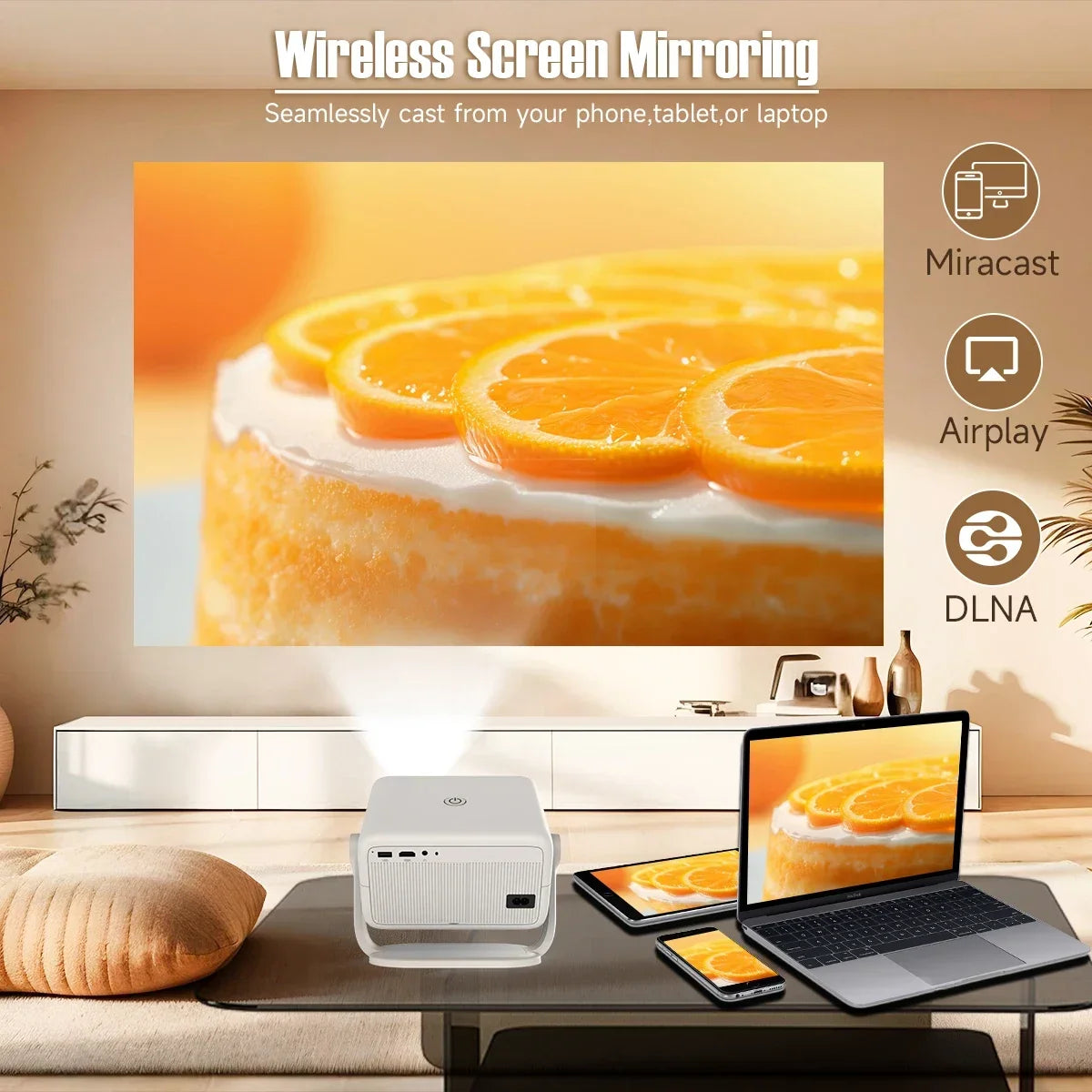 Magcubic L018 Smart Projector – 650 ANSI, Native 1080P, Android 14 & 360° Stand