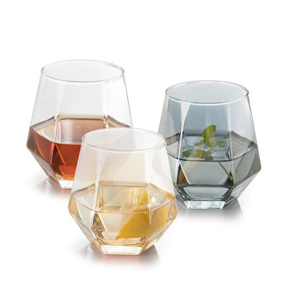 Hexagonal Whiskey & Cocktail Glass – 320ml | 1 or 2 Piece Set