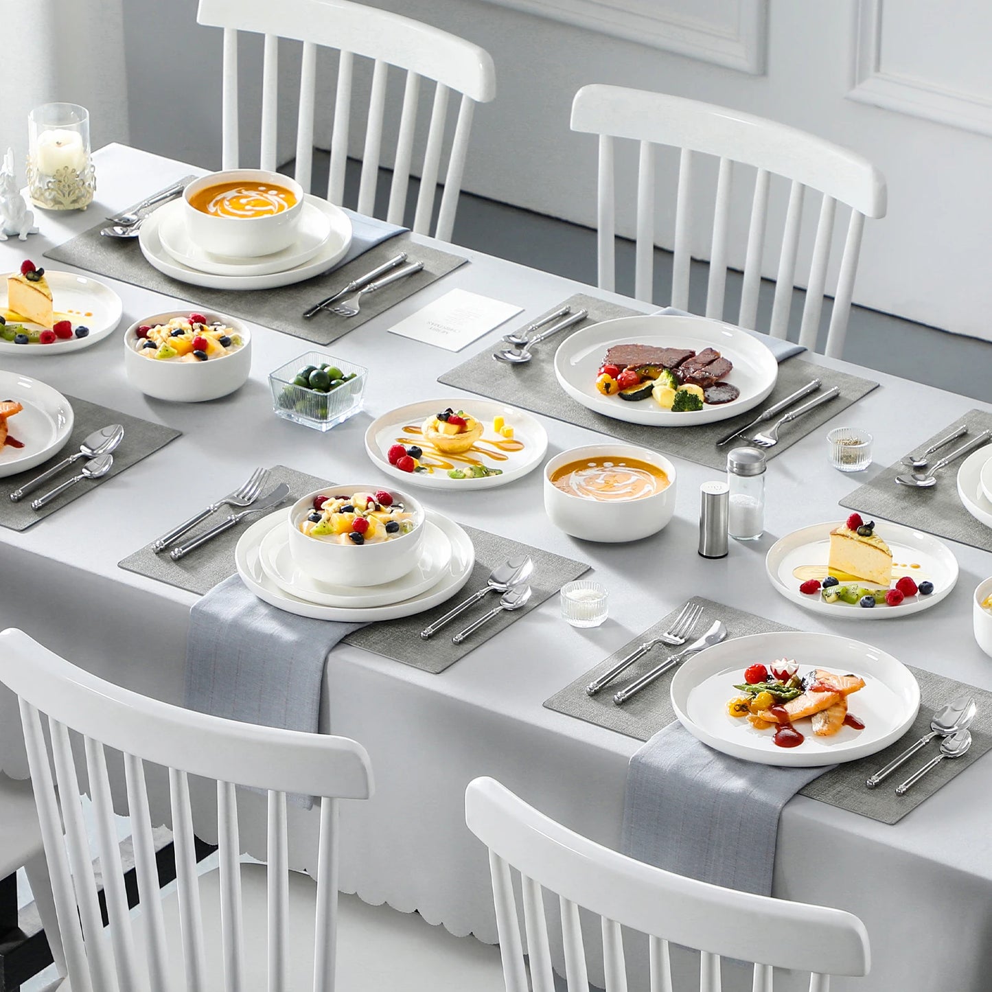 MALACASA Marbled & Classic Porcelain Dinnerware Set – 18 or 36 Piece, Service for 6 or 12