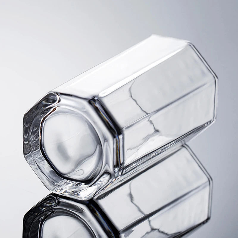 2-Piece Tall Geometric Drinking Glass Set – 220ml