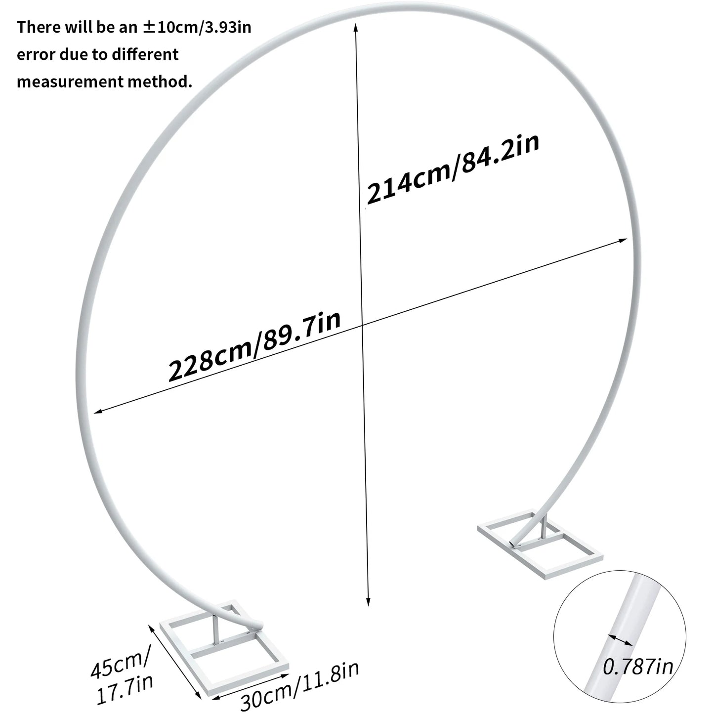 Round Metal Arch Backdrop Stand – White Balloon, Floral & Event Display Frame