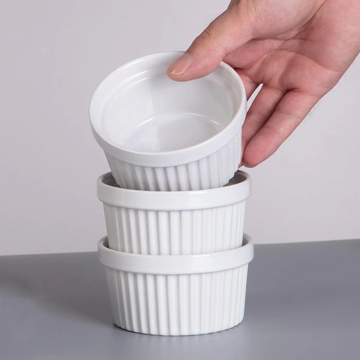 8-Piece 8 oz Porcelain Ramekin Set – Oven-Safe Baking & Serving Bowls for Crème Brûlée, Soufflé & More
