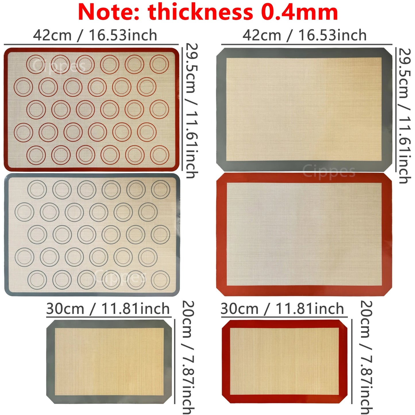 Reusable Silicone Baking Mat – 0.4mm Nonstick Heat-Resistant Oven & Cookie Sheet Liner